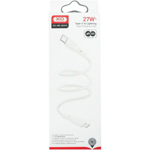 Кабель XO NBQ231A Rock Series USB Type-C - Lightning 1 м White (NBQ231A_White) Тип USB Type-С - Lightning