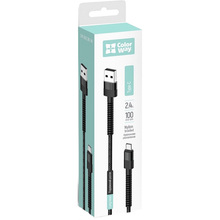 Кабель COLORWAY USB - USB Type-C 2.4А 1м Вlack (CW-CBUC063-BK)