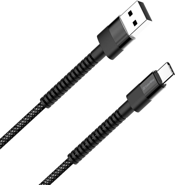 Кабель COLORWAY USB - USB Type-C 2.4А 1м Вlack (CW-CBUC063-BK) Кабель COLORWAY USB - USB Type-C 2.4А 1м Вlack (CW-CBUC063-BK)