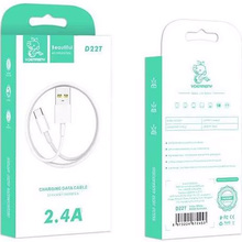 Кабель DENMEN D22T USB - USB Type C 2.4A 1M White (D22T-WH)