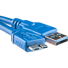 Кабель PowerPlant USB 3.0 (AM/microB) 0.1 м Blue KD00AS1229