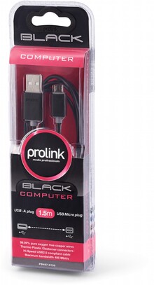 Кабель ProLink USB-A 2.0 - USB Micro 1.5 м Black (PB487-0150)