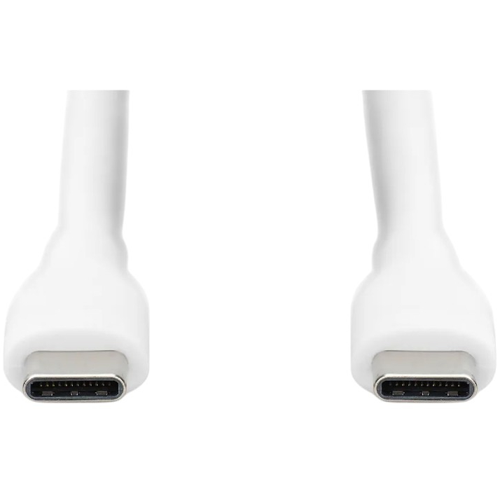 Кабель DIGITUS USB Type-C - USB Type-C 1 м White (AK-300341-010-W) Дополнительно USB 2.0 с пропускной способностью 480 Мбит/с и мощностью до 60 Вт (20 В, 3 А); высококачественный силиконовый кабель обеспечивает гибкость, защиту от изломов и долговечность - выдерживает до 25 000 сгибов без потери функциональности