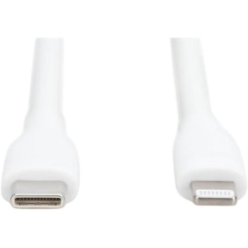 Кабель DIGITUS USB Type-C - Lightning 1 м White (AK-600110-010-W) Додатково USB 2.0 з пропускною здатністю 480 Мбіт/с та потужністю до 60 Вт (20 В, 3 А);