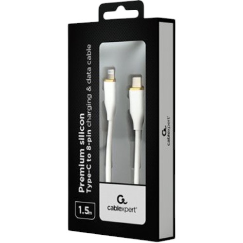 Кабель CABLEXPERT USB Type-C - Lightning 1.5 м White (CC-USB2S-CM8PM-1.5M-W) Додатково Версія: USB 2.0; Потужність заряджання: 2.25 А/20 Вт; Швидкість передачі: 480 Мбіт/с; Cіліконовий корпус та конектори преміум-класу