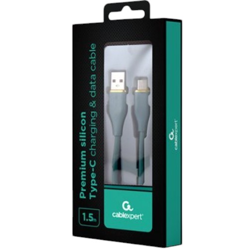 Кабель CABLEXPERT USB-USB Type-C 1.5 м Green (CC-USB2S-AMCM-1.5M-G) Додатково Версія: USB 2.0; Потужність заряджання: 2.1 А; Швидкість передачі: 480 Мбіт/с; Cіліконовий корпус та конектори преміум-класу