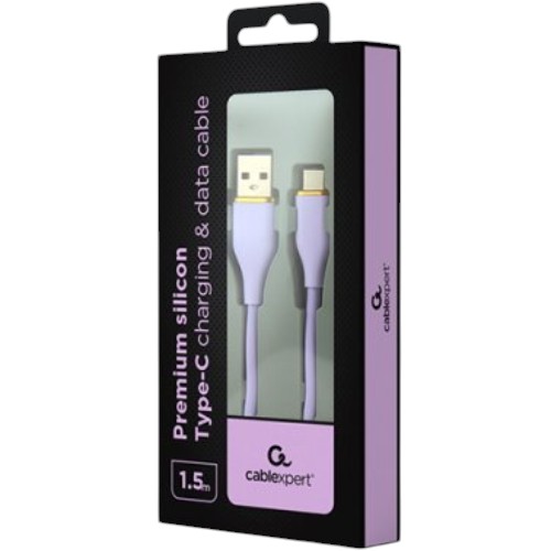 Кабель CABLEXPERT USB - USB Type-C 1.5 м Purple (CC-USB2S-AMCM-1.5M-P) Дополнительно Версия: USB 2.0; Мощность зарядки: 2.1 А; Скорость передачи данных: 480 Мбит/с; Cиликоновый корпус и коннекторы премиум-класса