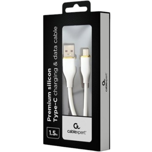 Кабель CABLEXPERT USB-USB Type-C 1.5 м White (CC-USB2S-AMCM-1.5M-W) Додатково Версія: USB 2.0; Потужність заряджання: 2.1 А; Швидкість передачі: 480 Мбіт/с; Cіліконовий корпус та конектори преміум-класу