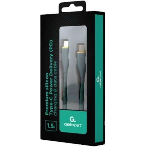 Кабель CABLEXPERT USB Type-C - USB Type-C 1.5 м Green (CC-USB2S-CMCM-1.5M-G) Дополнительно Power Delivery; Мощность зарядки: 3 А / 60 Вт; Скорость передачи данных: 480 Мбит/с; Cиликоновый корпус и коннекторы премиум-класса