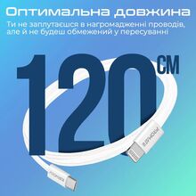 Кабель PROMATE USB Type C - Lightning 1.2 м White (ecoline-ci120 white)