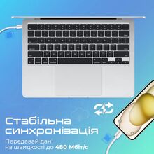 Кабель PROMATE USB Type C - Lightning 1.2 м White (ecoline-ci120 white)