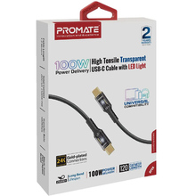 Кабель PROMATE Lucidline-CC120 USB Type-C - USB Type 1.2 м Black (lucidline-cc120.black)