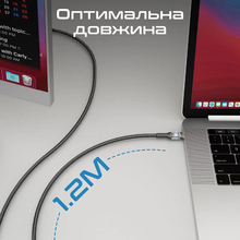 Кабель PROMATE Lucidline-CC120 USB Type-C - USB Type 1.2 м Black (lucidline-cc120.black)