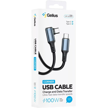 Кабель GELIUS Corner GP-UCN011 Type-C to Type-C 100W Black (00000099751)