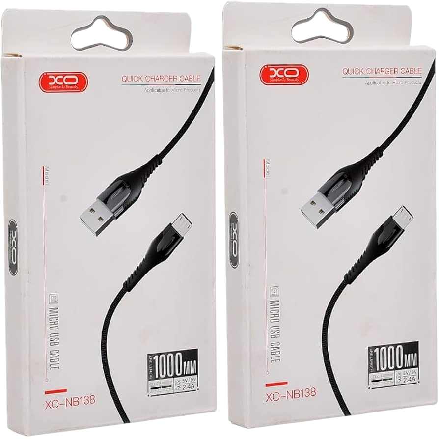 Кабель XO NB138 2A 1 м MicroUSB Black (XO-NB138-MC-1-BK) Довжина 1