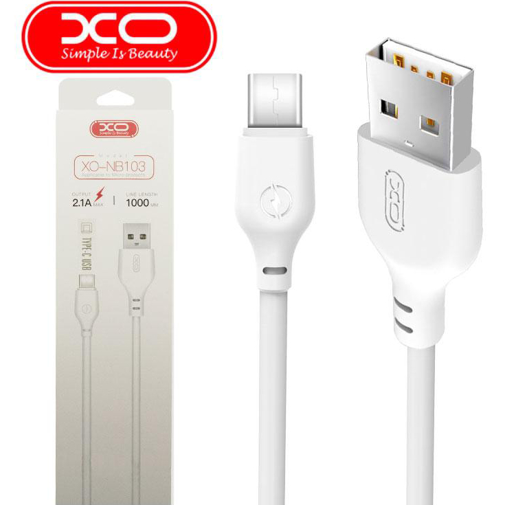 Кабель XO NB103 2.1 А Micro 1 м White (XO-NB-103-MC-1-WH) Тип USB - micro-USB