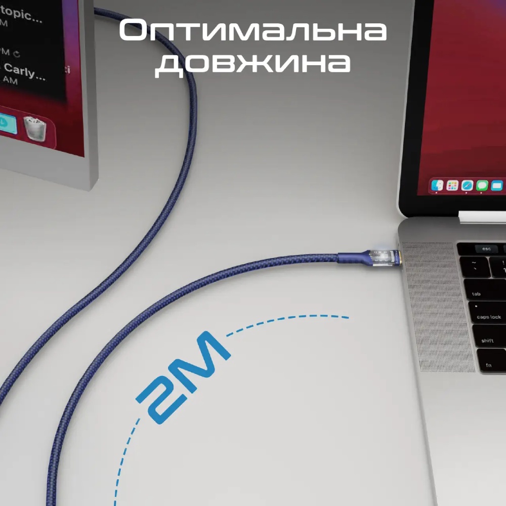 Внешний вид Кабель PROMATE USB Type-C - USB Type-C 2 м Navy (lucidline-cc200.navy)