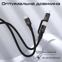 Кабель PROMATE USB Type-C-Lightning/USB Type-C 1.2 м Black (powerlink-cci black)