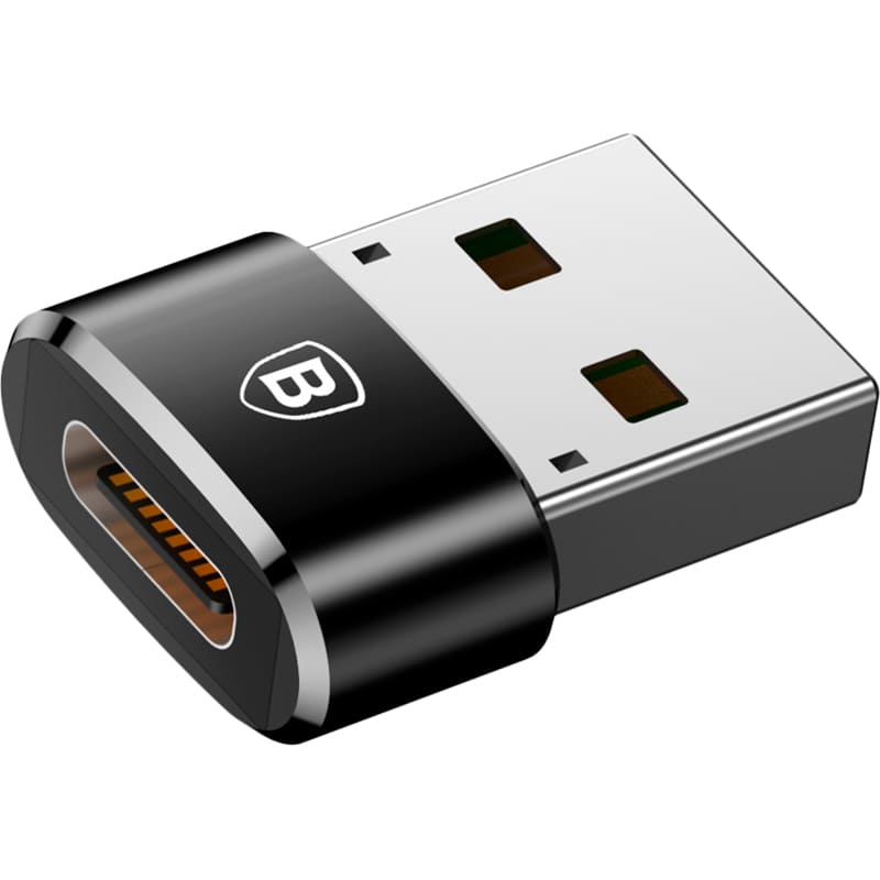 Адаптер BASEUS USB - USB Type-C Female Black (CAAOTG-01) Додатково Максимальна сила струму 3 А; Підтримка OTG 