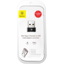 Адаптер BASEUS USB - USB Type-C Female Black (CAAOTG-01)