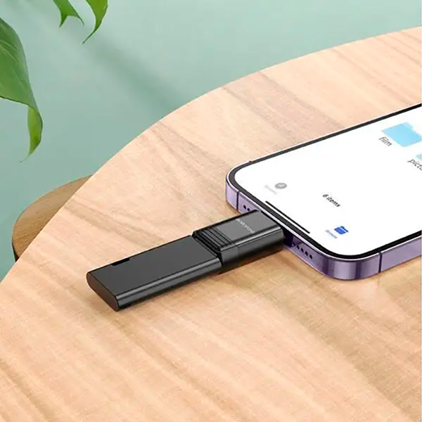 Внешний вид Адаптер BOROFONE BV18 Lightning - USB Black (6941991103988)