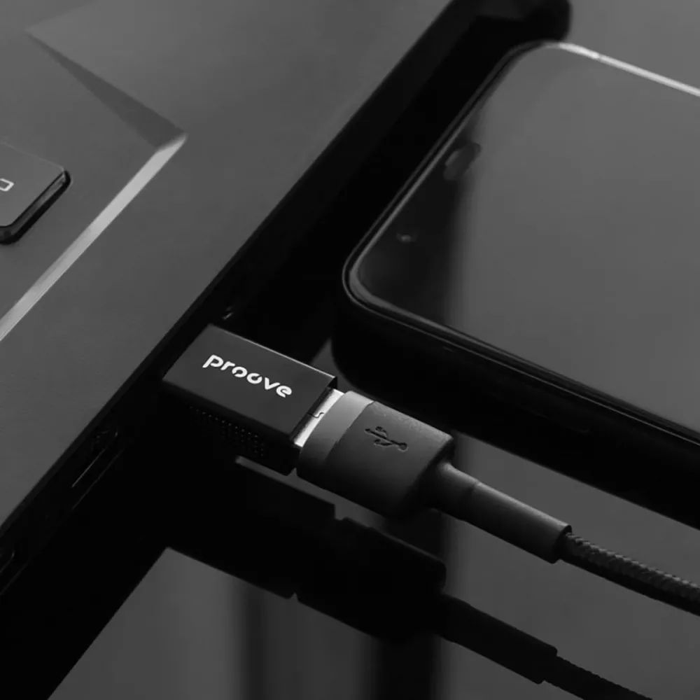Зовнішній вигляд Адаптер PROOVE OTG Extension Type-C до USB Black (HBEX00101001)