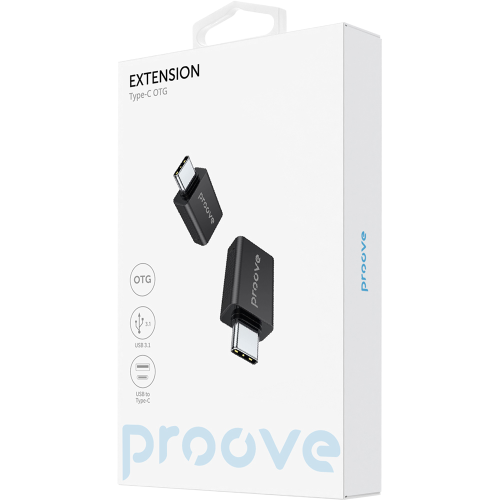 Адаптер PROOVE OTG Extension Type-C до USB Black (HBEX00101001) Тип USB - USB Type-С