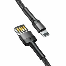 Кабель BASEUS Cafule Cable USB For iP 2 м Grey/Black (CALKLF-HG1)