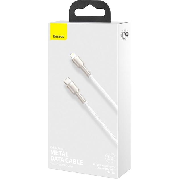 Кабель BASEUS Cafule Series Metal Data Cable Type-C to iP PD 1 м White (CATLJK-A02) Подсветка False