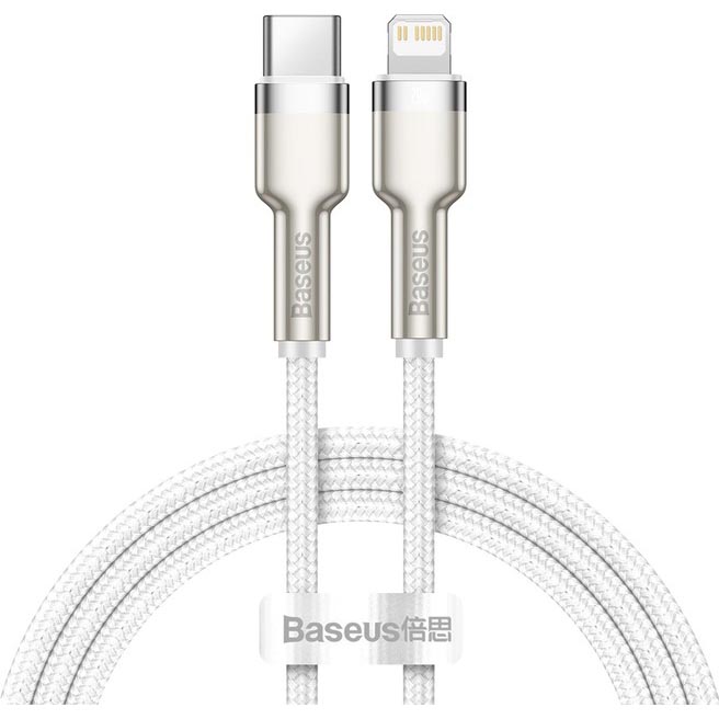 Кабель BASEUS Cafule Series Metal Data Cable Type-C to iP PD 1 м White (CATLJK-A02)