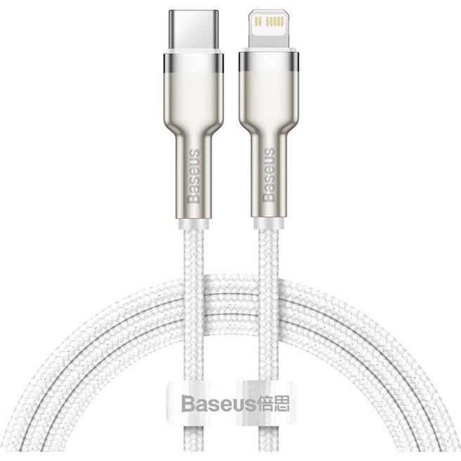 Кабель BASEUS Cafule Series Metal Data Cable Type-C to iP PD 20W 2 м White (CATLJK-B02)