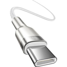 Кабель BASEUS Cafule Series Metal Data Cable Type-C to Type-C 100W 1 м White (CATJK-C02)