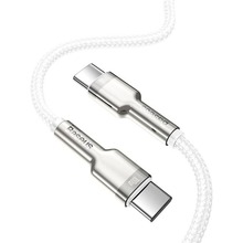Кабель BASEUS Cafule Series Metal Data Cable Type-C to Type-C 100W 1 м White (CATJK-C02)