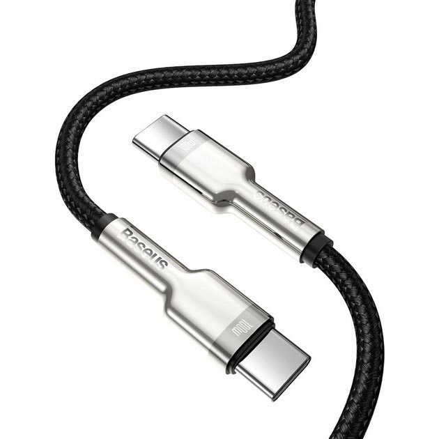 Кабель BASEUS Cafule Series Metal Data Cable Type-C to Type-C 100W 2 м Black (CATJK-D01) Тип USB Type-С - USB Type-С