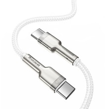 Кабель BASEUS Cafule Series Metal Data Cable Type-C to Type-C 100W 2 м White (CATJK-D02)