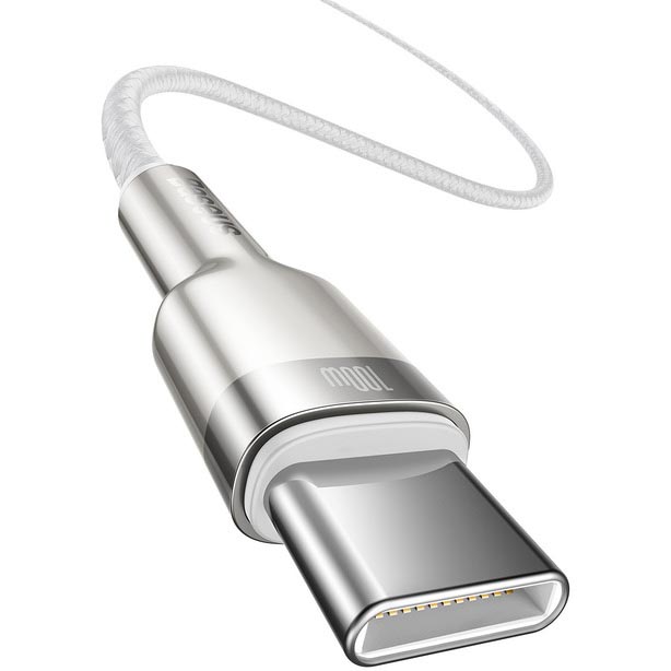 Кабель BASEUS Cafule Series Metal Data Cable Type-C to Type-C 100W 2 м White (CATJK-D02) Длина 2