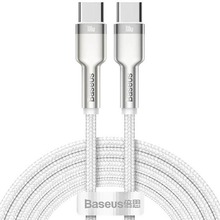 Кабель BASEUS Cafule Series Metal Data Cable Type-C to Type-C 100W 2 м White (CATJK-D02)