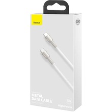 Кабель BASEUS Cafule Series Metal Data Cable Type-C to Type-C 100W 2 м White (CATJK-D02)