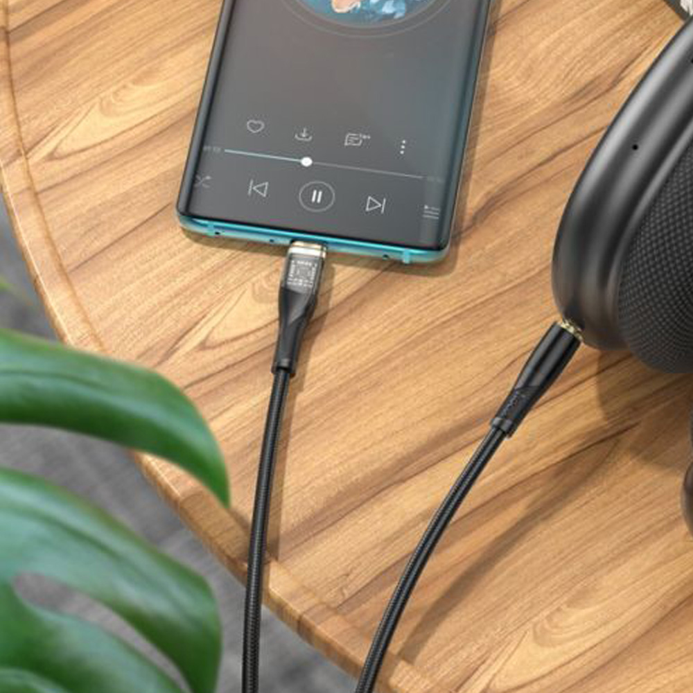 Кабель HOCO UPA25 USB Type-C - 3.5 мм 1 м Black (6931474791177) Подсветка False