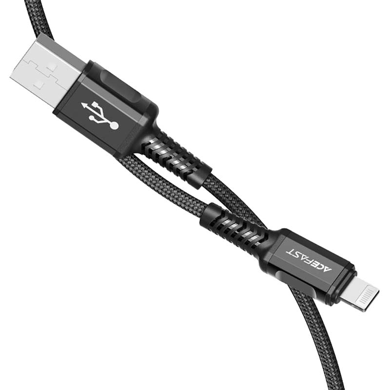 Кабель ACEFAST C1-02 USB-A - Lightning 1.2м Black (AFC1-02B) Кабель ACEFAST C1-02 USB-A - Lightning 1.2м Black (AFC1-02B)