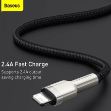Кабель BASEUS Cafule Series Metal Data Cable USB to Lightning 2.4A 1 m Black (CALJK-A01)