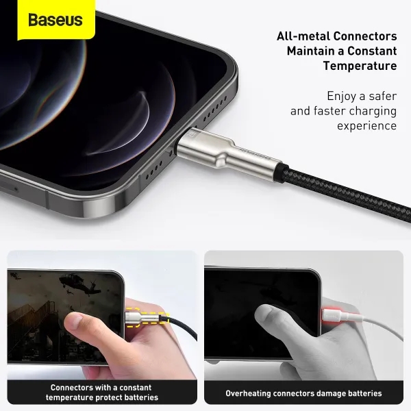 В интернет магазине Кабель BASEUS Cafule Series Metal Data Cable USB to Lightning 2.4A 1 m Black (CALJK-A01)