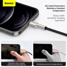 Кабель BASEUS Cafule Series Metal Data Cable USB to Lightning 2.4A 1 m Black (CALJK-A01)