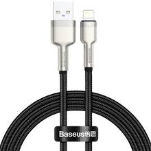Кабель BASEUS Cafule Series Metal Data Cable USB to Lightning 2.4A 1 m Black (CALJK-A01)