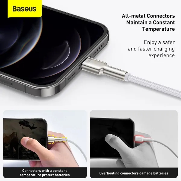 В интернет магазине Кабель BASEUS Cafule Series Metal Data Cable USB to Lightning 2.4A 2 m White (CALJK-B02)