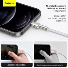 Кабель BASEUS Cafule Series Metal Data Cable USB to Lightning 2.4A 2 m White (CALJK-B02)