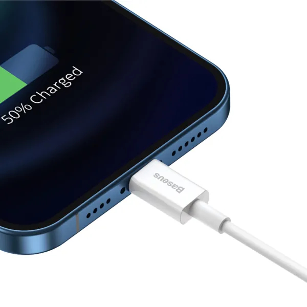 Внешний вид Кабель BASEUS Superior Series Fast Charging Data Cable USB to Lightning 2.4A 0.25 m White (CALYS-02)