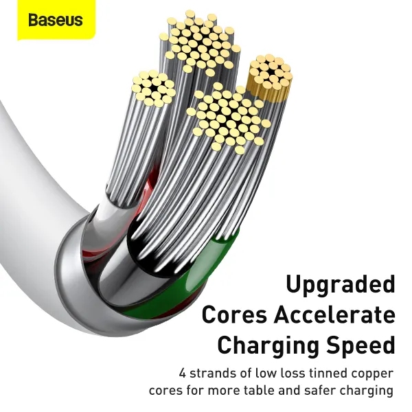 Фото 14 Кабель BASEUS Superior Series Fast Charging Data Cable USB to Lightning 2.4A 0.25 m White (CALYS-02)