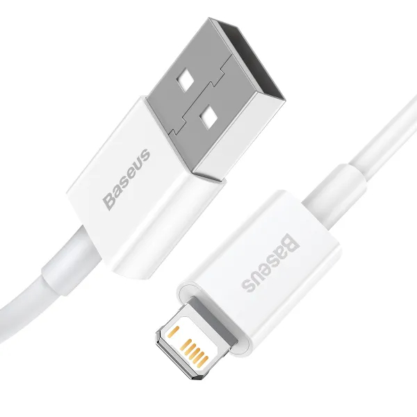 Кабель BASEUS Superior Series Fast Charging Data Cable USB to Lightning 2.4A 0.25 m White (CALYS-02) Дополнительно защита от перезарядки, переразрядки, перенапряжения, перегрева, перегрузки по току, короткого замыкания и электромагнитного поля; выходной ток: 2.4A; скорость передачи данных: 480 Mbps