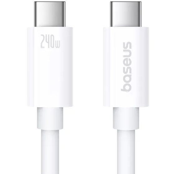Кабель Baseus Superior 2 Series Fast Charging Data Cable Type-C to Type-C 240W 1.8m White (P10365200211-05) Дополнительно материал: цинковый сплав, TPE, силикон; максимальная мощность: 240W; скорость передачи данных: до 40 Gbps; разрешение: 8K (7680 Х 4320) на частоте 60 Гц; стандарт быстрой зарядки: Power Delivery 3.1, Huawei Super Charge, Quick Charge, Samsung AFC